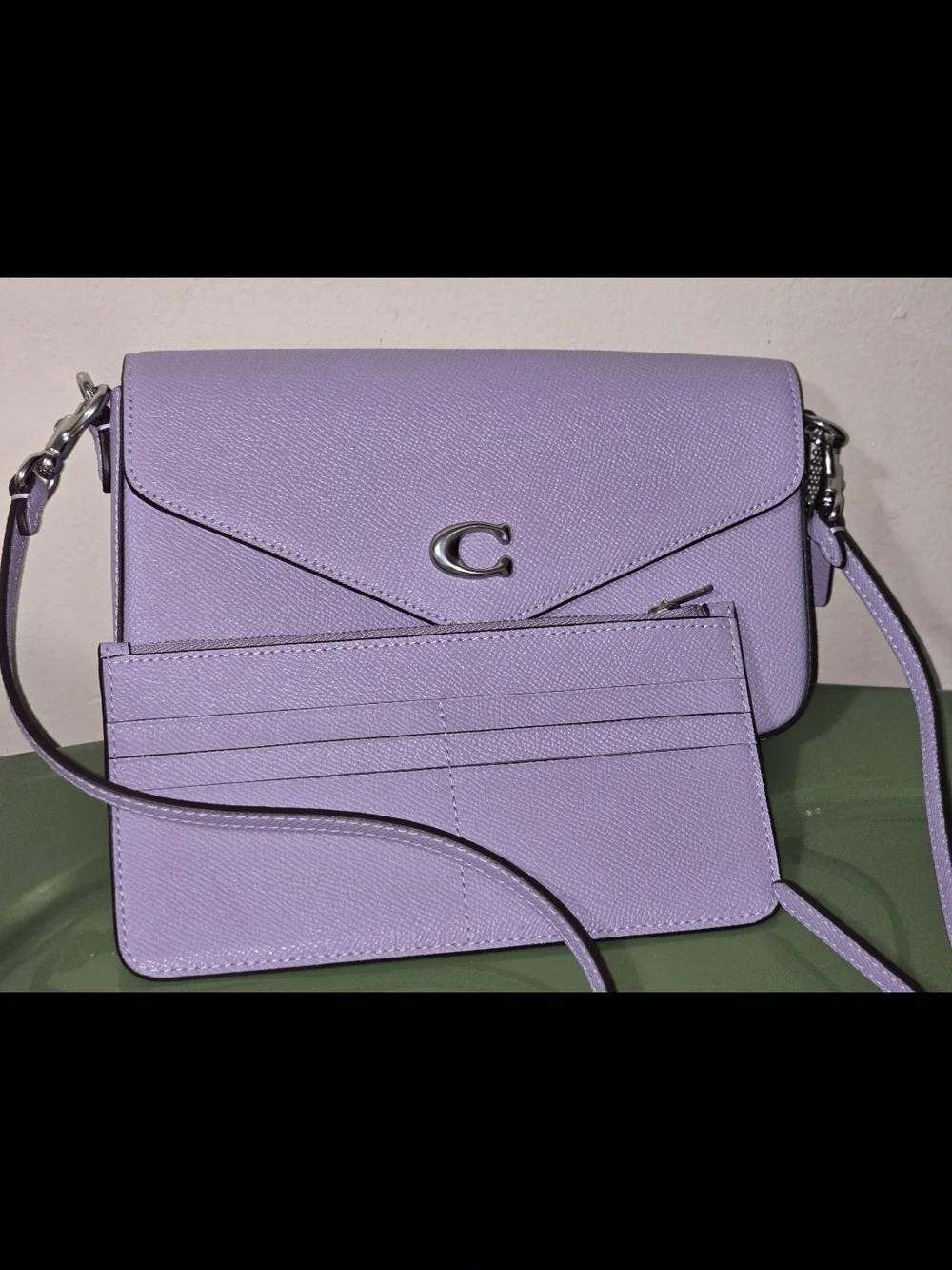 Coach Lilac Crossbody with Card Case Never Carried Silver Hardware